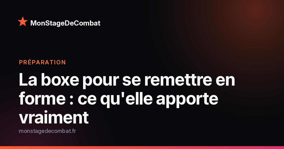 Visuel MonStageDeCombat : la boxe pour se remettre en forme